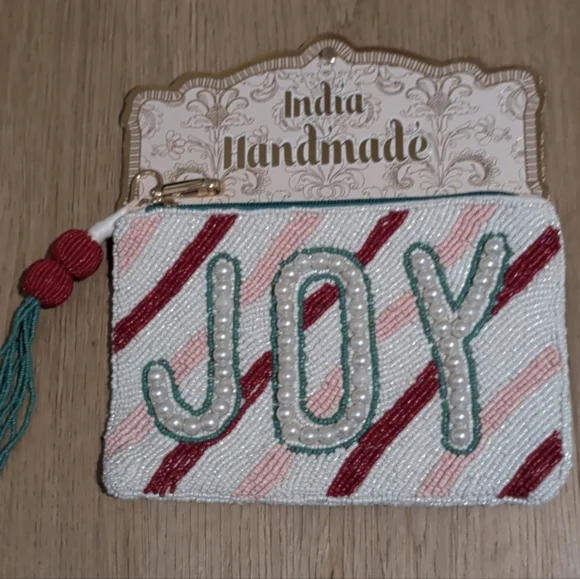 Wandering Moon Handmade In India Beaded Bag Lot: 6 Beaded Pouches & 1 Nag Charm - Picture 5 of 14